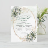 Invitation Boho Dusty Green Eucalyptus Dîner de Répétition  (Debout devant)