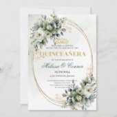 Invitation Boho Dusty Green Eucalyptus pour Quince (Devant)