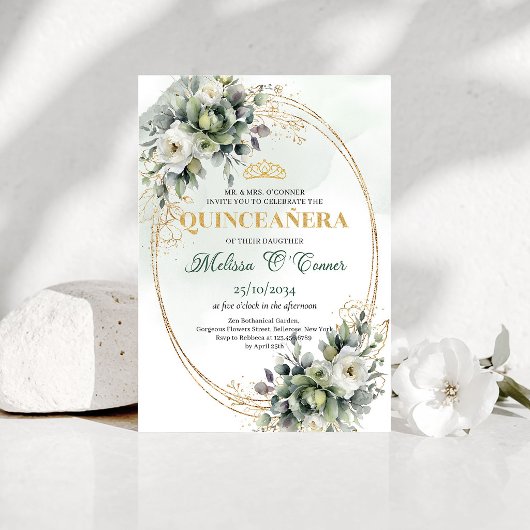 Invitation Boho Dusty Green Eucalyptus pour Quince