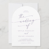 Invitation Boho Dusty Purple Photo QR Code Arch Mariage (Devant)