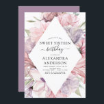 Invitation Boho Dusty Purple Sweet 16 Anniversaire Floral Inv<br><div class="desc">Boho Dusty rose et violet vert botanique fleuri Aquarelle Printemps ou Sweet sixteen d'été Fête d'anniversaire Invitations - comprend une belle et élégante typographie script avec des fleurs botaniques modernes et la verdure pour la fête spéciale Sweet 16 Anniversaire.</div>