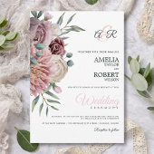 Invitation Boho Dusty Rose Floral