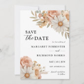 Invitation Boho Dusty Rose Floral Wedding Enregistrer La Date (Devant)