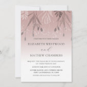 Invitation Boho Dusty Rose Gold Pressing Mariage (Devant)