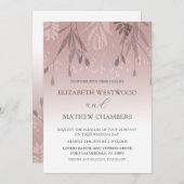 Invitation Boho Dusty Rose Gold Pressing Mariage (Devant / Derrière)