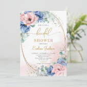 Invitation Boho dusty rose poussiéreux bleu rustique douche n (Debout devant)