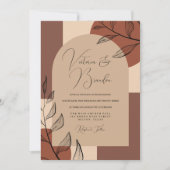 Invitation Boho Earth Tone Arch Folith Terracotta Mariage (Devant)