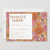 Invitation Boho Earthy Burange Floral Brunch Bubbly (Devant)