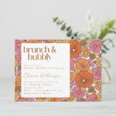 Invitation Boho Earthy Burange Floral Brunch Bubbly (Debout devant)