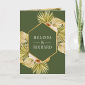 Invitation Boho Earthy Floral Olive Green QR Code Wedding (Devant)