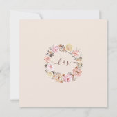 Invitation Boho Earthy Floral Rose Rose Couples Gold Douche (Dos)
