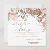 Invitation Boho Earthy Floral Rose Rose Couples Or Couples Do (Devant)
