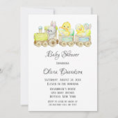 Invitation Boho Easter Chicks Cho Cho Train Baby shower Invit (Devant)