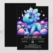 Invitation Boho éditable Dinosaur Digital Anniversaire (Devant / Derrière)