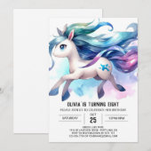 Invitation Boho Editable Horse Anniversaire (Devant / Derrière)