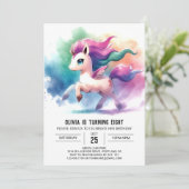 Invitation Boho Editable Horse Anniversaire (Debout devant)