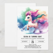 Invitation Boho Editable Horse Anniversaire (Devant / Derrière)