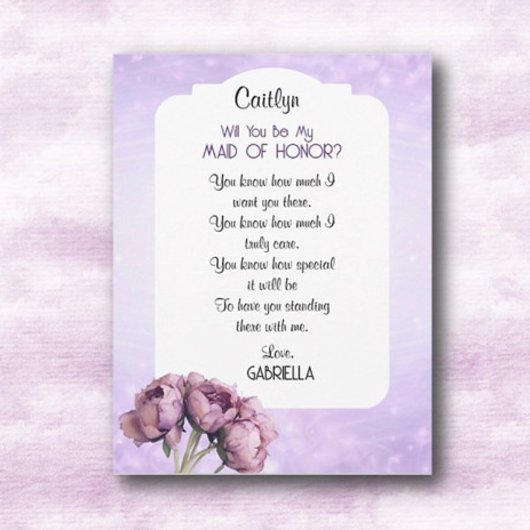 Invitation BOHO Élégance ! Serez-vous ma demoiselle d'honneur