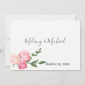 Invitation Boho élégant aquarelle rose mariage RSVP (Dos)