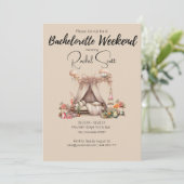 Invitation Boho Elegant Bachelorette Glamping Party Weekend  (Debout devant)