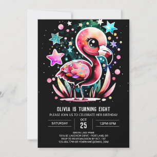 Invitation Boho Elegant Flamant rose Anniversaire