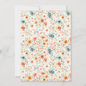 Invitation Boho Elegant Fleur sauvage Floral Automne Fête des (Dos)