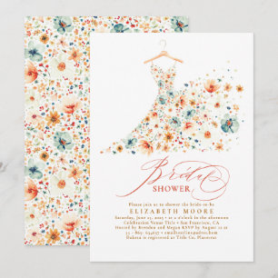 Invitation Boho Elegant Fleur sauvage Floral Automne Fête des