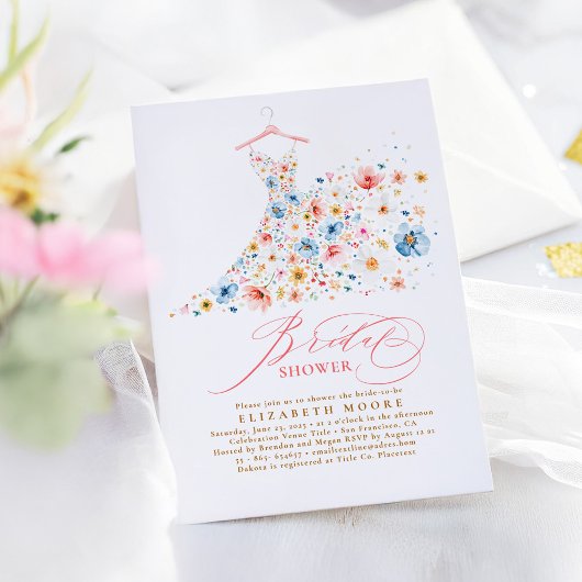 Invitation Boho Elegant Fleur sauvage Floral Fête des mariées