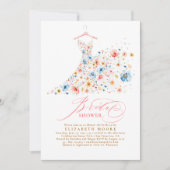 Invitation Boho Elegant Fleur sauvage Floral Fête des mariées (Devant)
