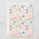 Invitation Boho Elegant Fleur sauvage Floral Quinceanera (Dos)