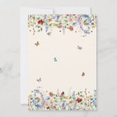 Invitation Boho Elegant Fleur sauvage Papillons Fête des mari (Dos)