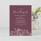 Invitation Boho Elegant Floral Mariage (Debout devant)