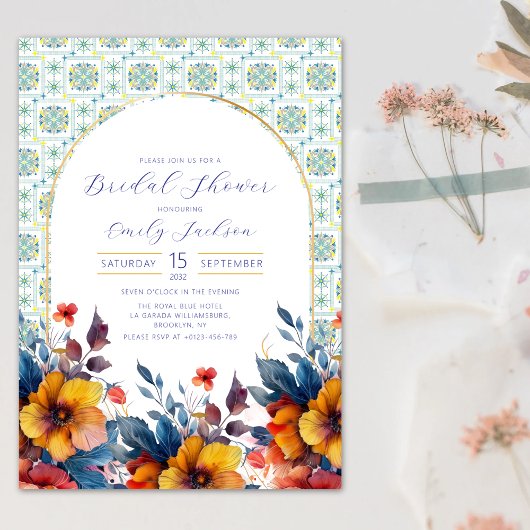 Invitation Boho Elegant Floral Méditerranéen