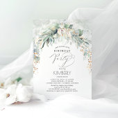 Invitation Boho Elegant Gold Parties scintillant Verdure Anni