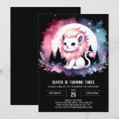 Invitation Boho Elegant Lion Anniversaire (Devant / Derrière)