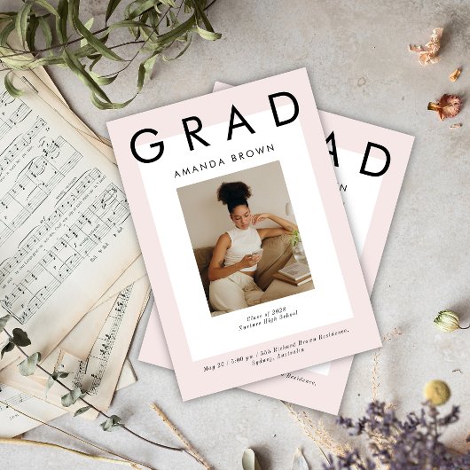 Invitation Boho Elegant Magazine Couverture Grad 2025