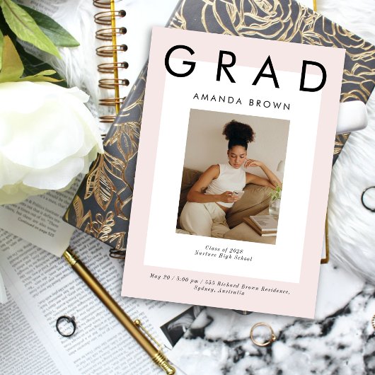 Invitation Boho Elegant Magazine Couverture Grad 2025
