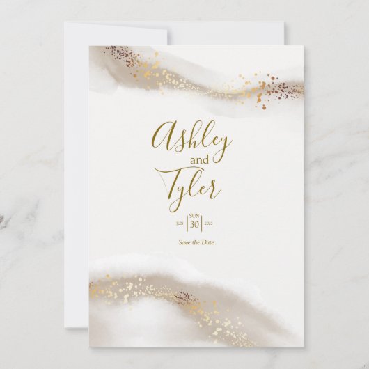 Invitation Boho Elegant Mariage Côtier (Devant)