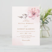 Invitation Boho élégant moderne Dusty Rose Rose Rose Mariage (Debout devant)