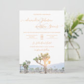 Invitation Boho Elegant Orange Joshua Tree Mariage (Debout devant)