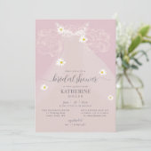 Invitation Boho Elegant Robe Daisy Rose Ruffle Fête des marié (Debout devant)