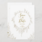 Invitation Boho Elegant Romantique Rustique Floral Mariage (Devant / Derrière)
