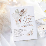 Invitation Boho Elegant Terracotta Floral Rehearsal Dinner<br><div class="desc">The Night Before rehearsal dinner invitations with the beautiful soft hues pampas grass,  dried palm leaves,  white orchids and bright terracotta flowers.</div>