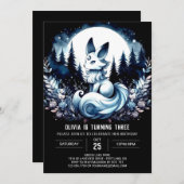 Invitation Boho Elegant Wolf Anniversaire (Devant / Derrière)