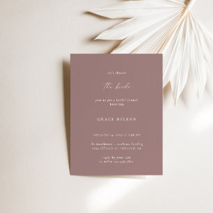 Invitation Boho Elégante Fête des mariées moderne Dusty Mauve
