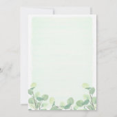 Invitation Boho Elephant Aquarelle Baby shower vert (Dos)