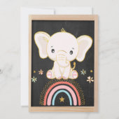 Invitation Boho Elephant assis sur le Baby shower Rainbow Gir (Dos)