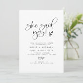 Invitation Boho Elle A Dit Oui Fête De Fiançailles (Debout devant)