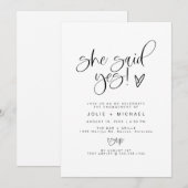 Invitation Boho Elle A Dit Oui Fête De Fiançailles (Devant / Derrière)