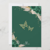 Invitation Boho Emerald Floral Quinceañera Princesse (Dos)